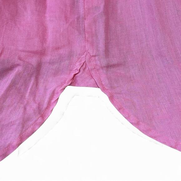 J. Jill Linen Large Rose Petal Pink Lightweight Button Down Long Sleeve Shirt - Picture 4 of 5